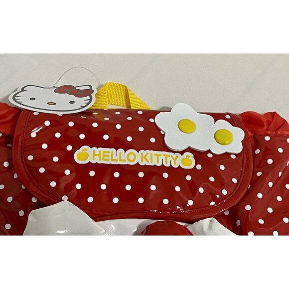 Sanrio Hello Kitty Red Polka Dot Backpack Bag Yellow Straps Flower NWT New - Picture 3 of 12